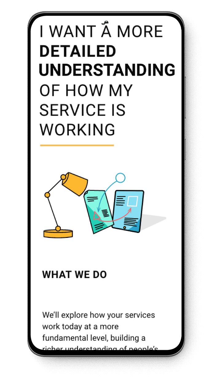 Social Origin website page on mobile device with illustrated iconography
