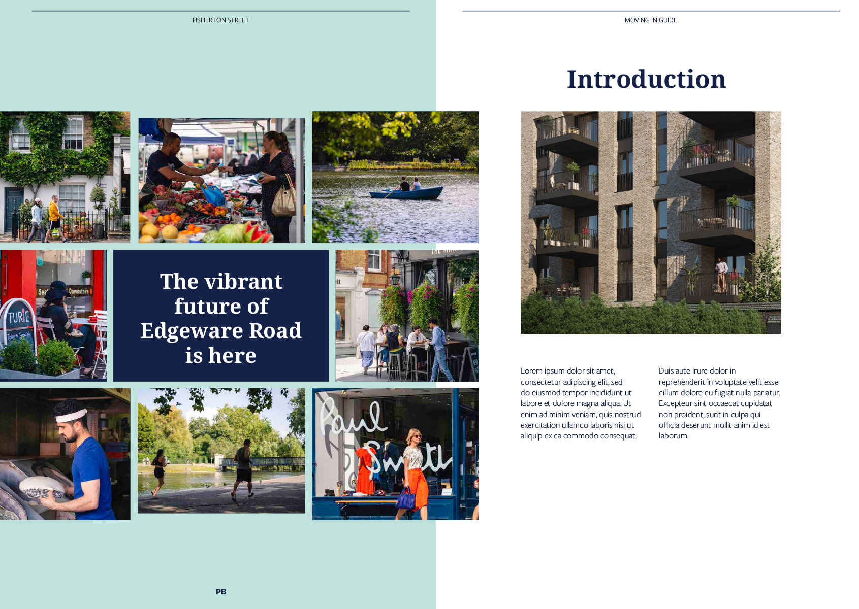 Double page spread from resident moving in guide