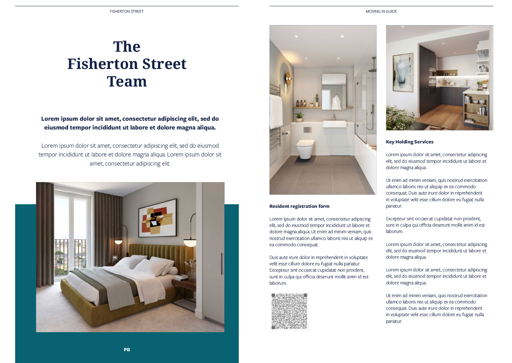 Double page spread from resident moving in guide